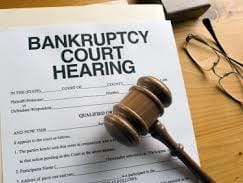 Gavel and bankruptcy note